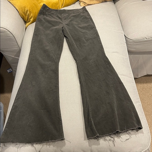 Wishlist Fine Cord Pull on Wide Leg Raw Hem Flare Pants Women's Size S - Picture 12 of 13